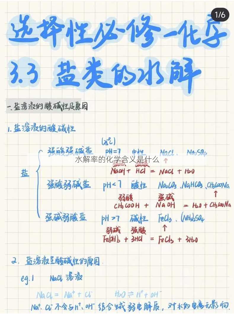 水解率的化学含义是什么