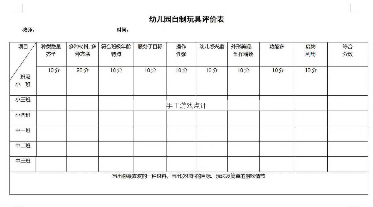 手工游戏点评