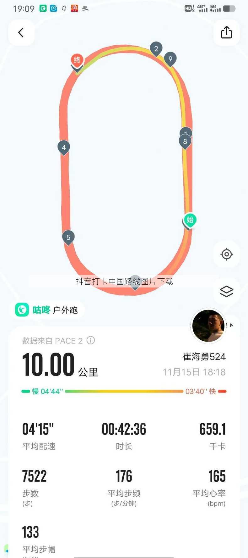 抖音打卡中国路线图片下载