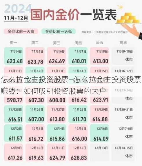 怎么拉金主投资股票—怎么拉金主投资股票赚钱：如何吸引投资股票的大户